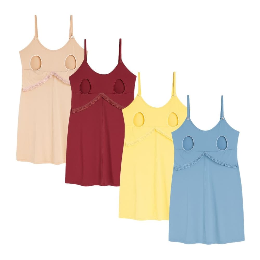 Camisola Sortida Com Renda Amamentação Alça Click íntima Delas