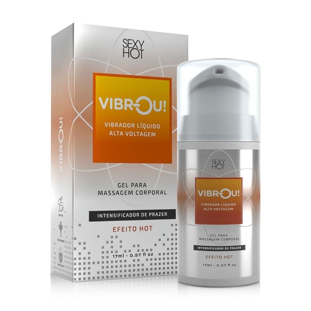 Vibrou Gel Vibrador Líquido Alta Voltagem Efeito Hot 17ml Sexy Hot
