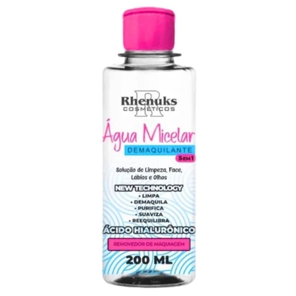 água Micelar 5 Em 1 Com ácido Hialurônico 200ml Rhenuks Cosméticos